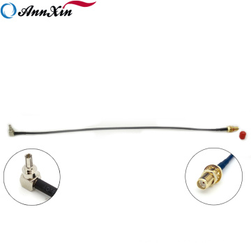 Customized Length Cable Assembly 30cm SMA Female Bulkhead To CRC9 Male Right Angle Connector For RG174 Pigtail Cable